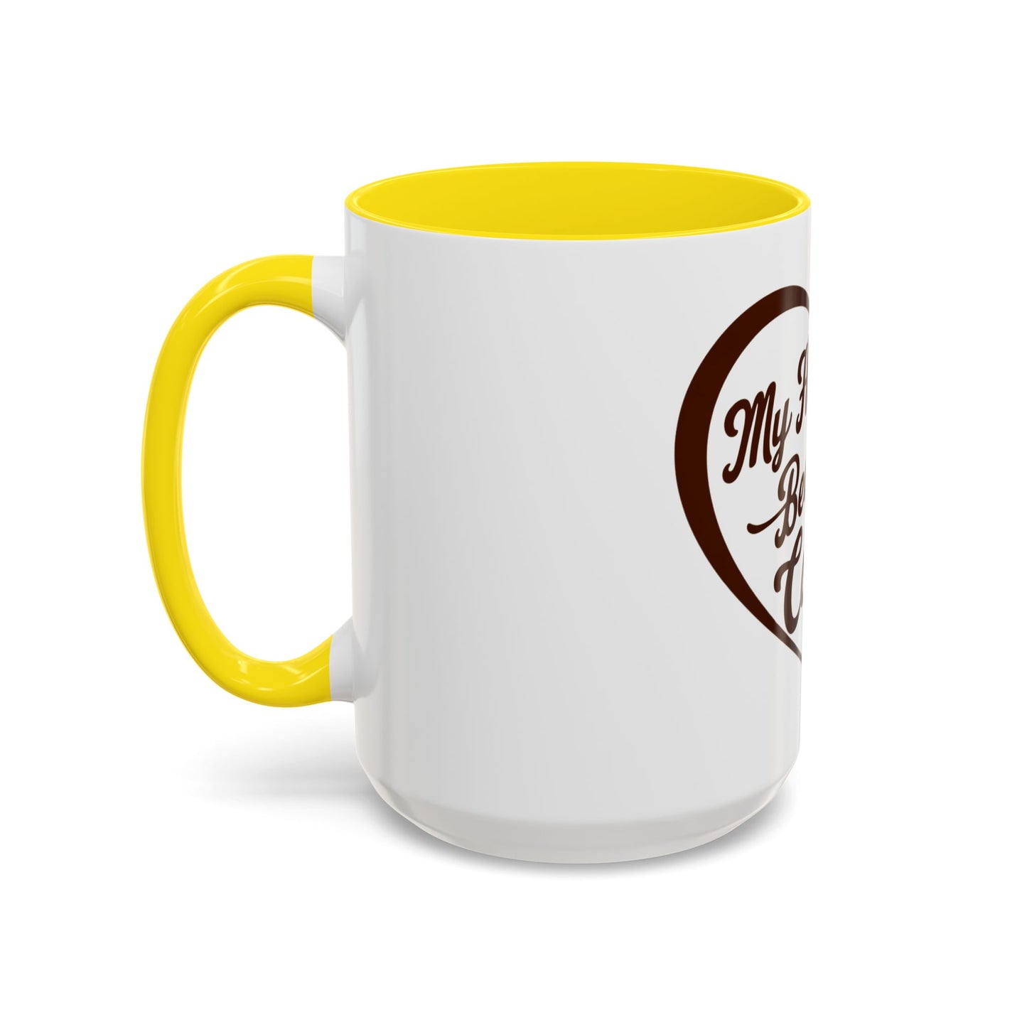 My Heart Beats For Coffee Accent Mug - 11oz & 15oz - Perfect for Coffee Lovers & Gift Giving