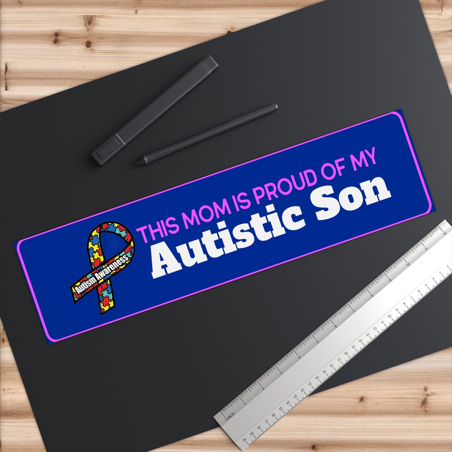 This Mom is Proud of my Autistic Son, Autism Awareness Bumper Sticker - Celebrate Your Autistic Son