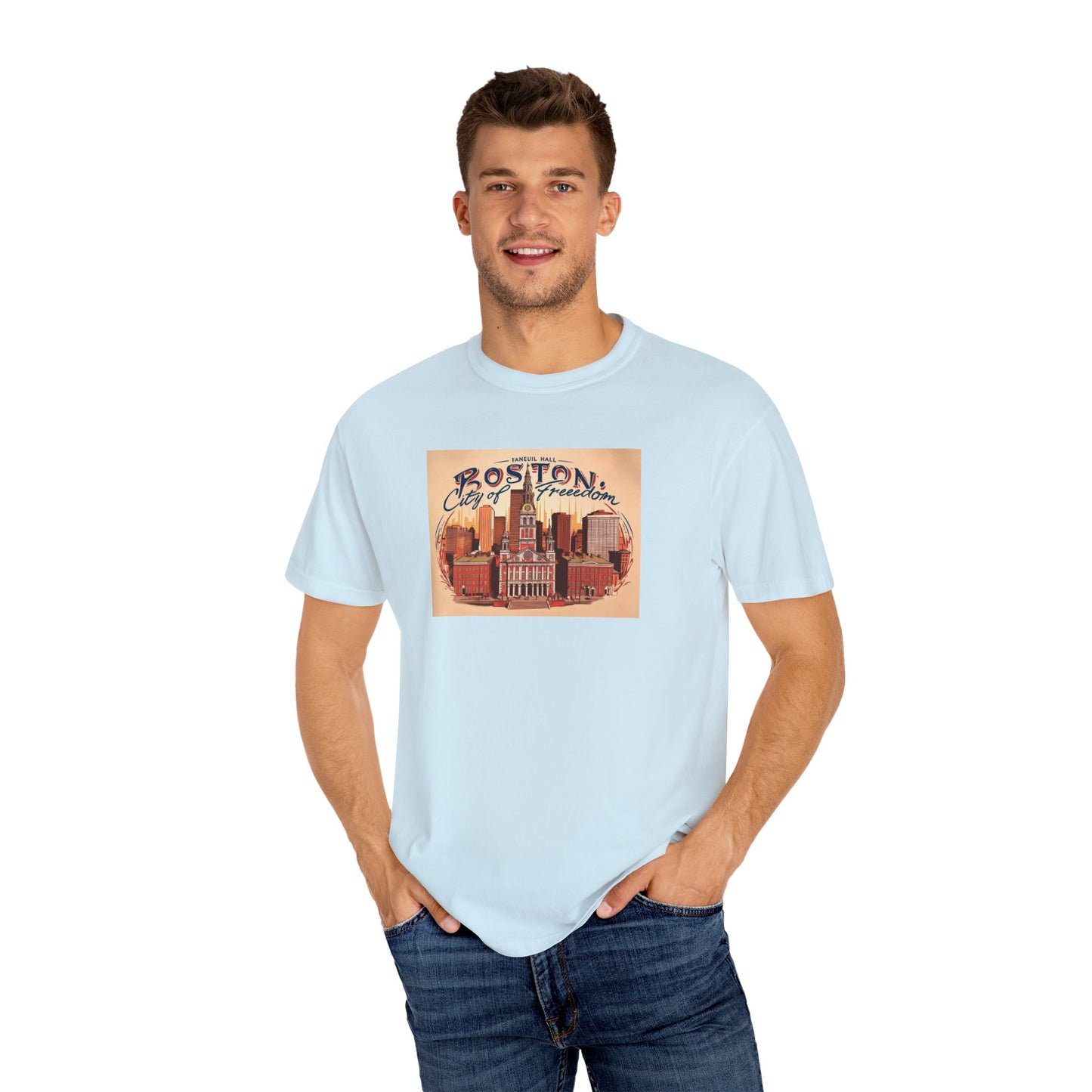 Boston City of Freedom Unisex T-Shirt - Vintage Style Graphic Tee