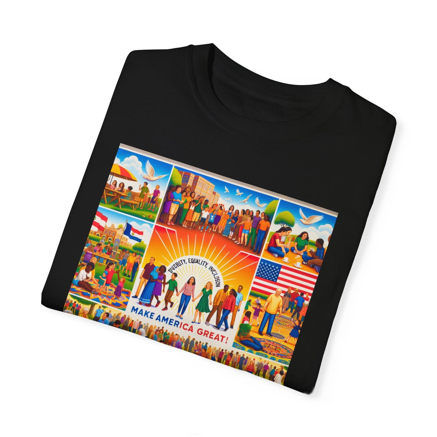 Diversity, Equality, and Inclusion Make America Great Unisex Garment-Dyed T-shirt
