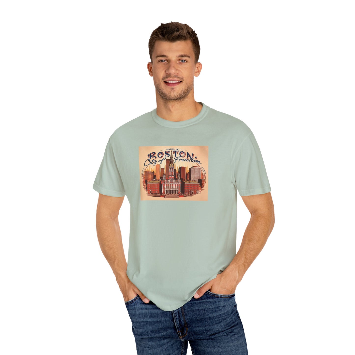 Boston City of Freedom Unisex T-Shirt - Vintage Style Graphic Tee