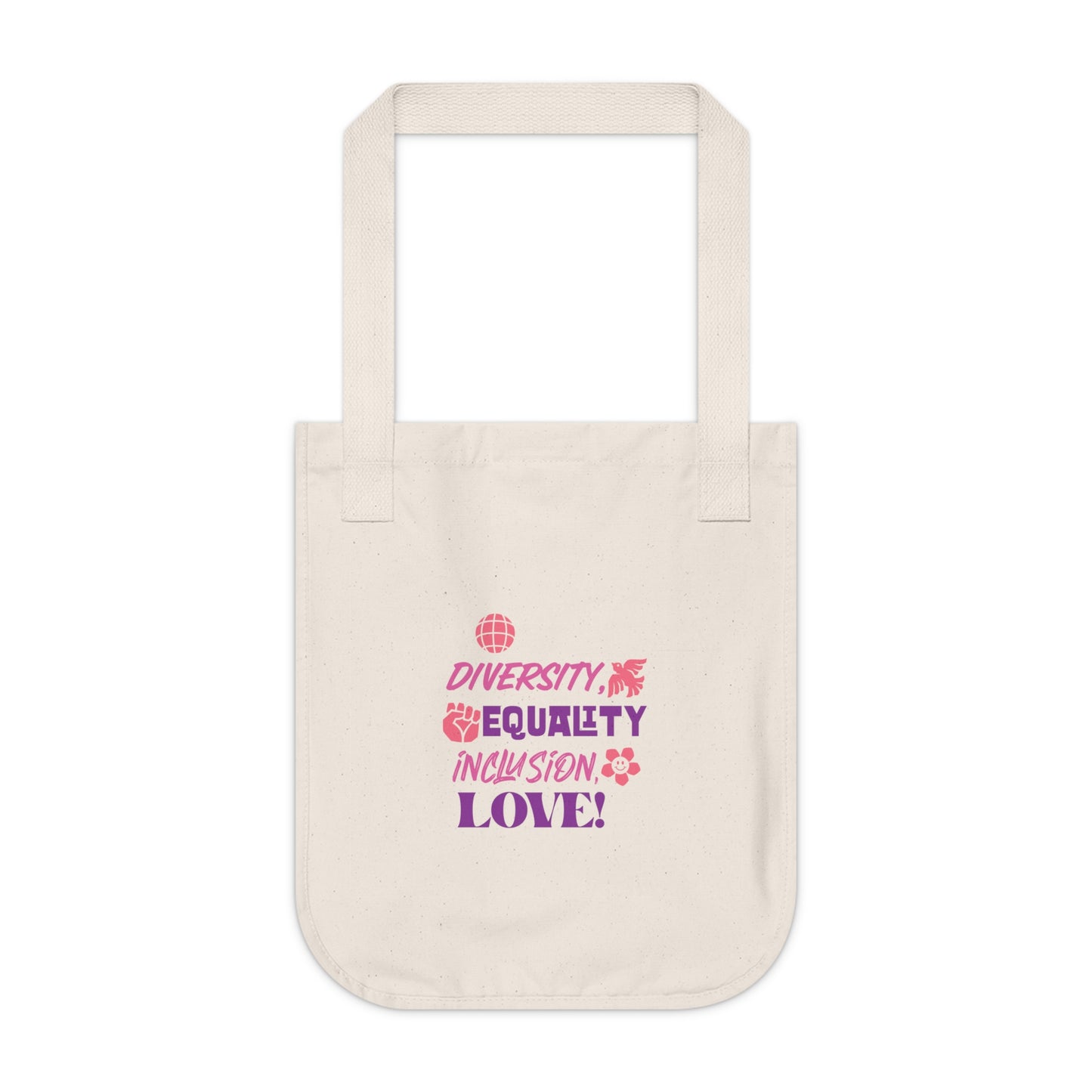 Diversity & Equality Organic Canvas Tote Bag