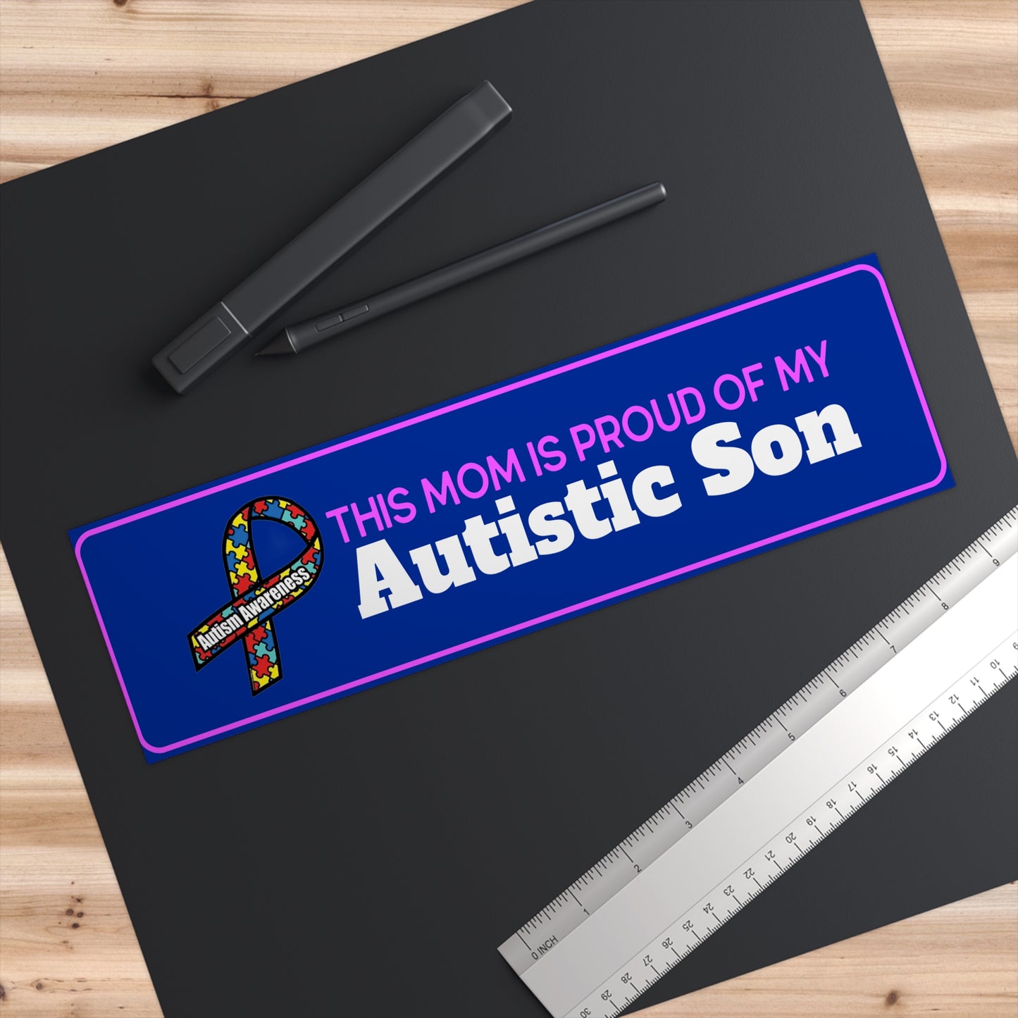 This Mom is Proud of my Autistic Son, Autism Awareness Bumper Sticker - Celebrate Your Autistic Son