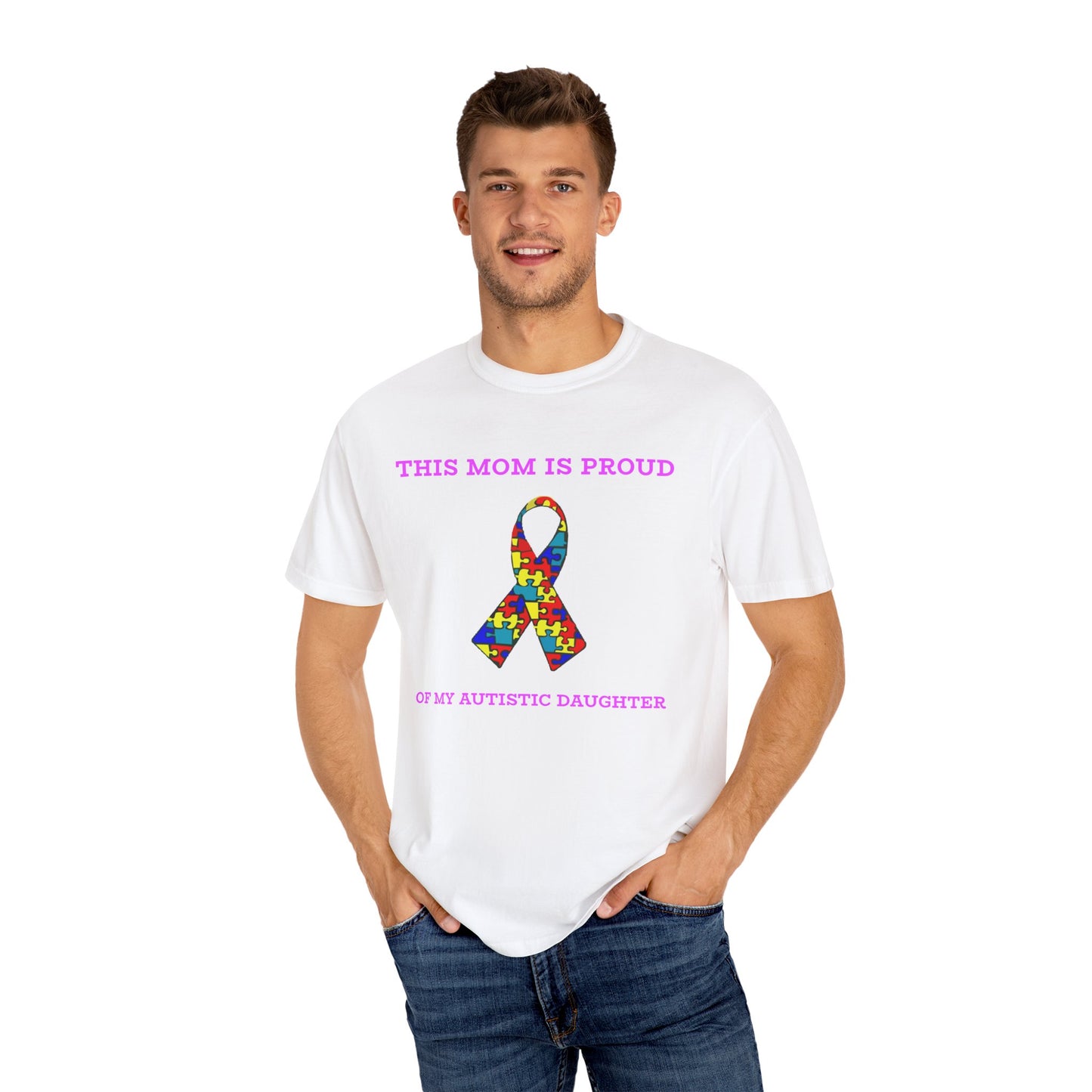This Mom is Proud of my Autistic Daughter - Autism Awareness Ribbon Design