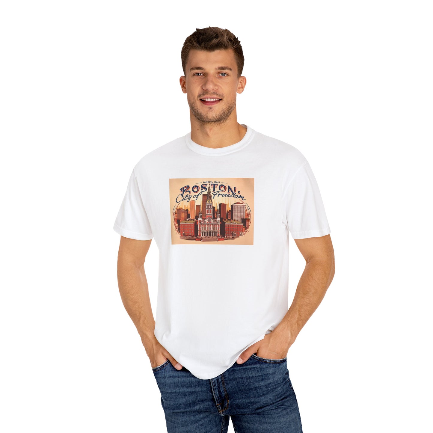 Boston City of Freedom Unisex T-Shirt - Vintage Style Graphic Tee