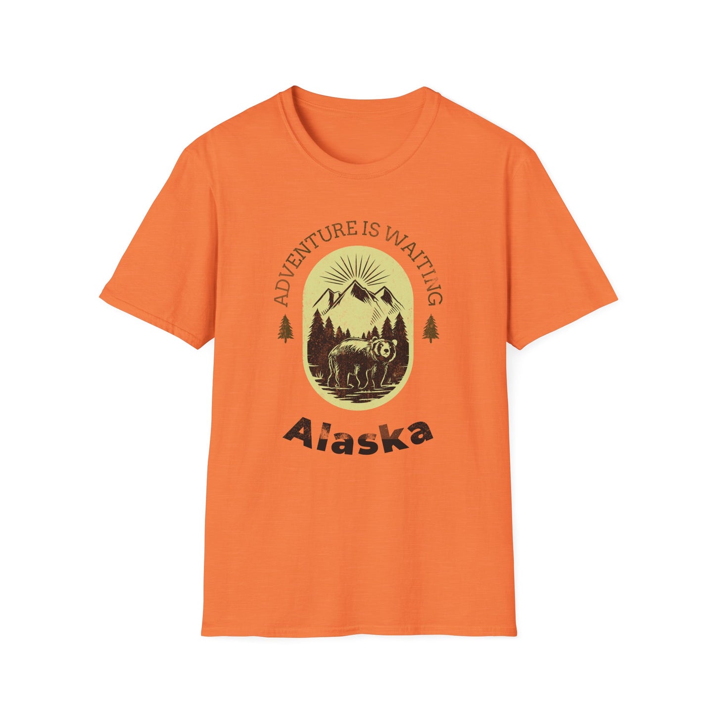 Adventure Awaits Alaska Unisex Softstyle T-Shirt - Nature Explorer Tee