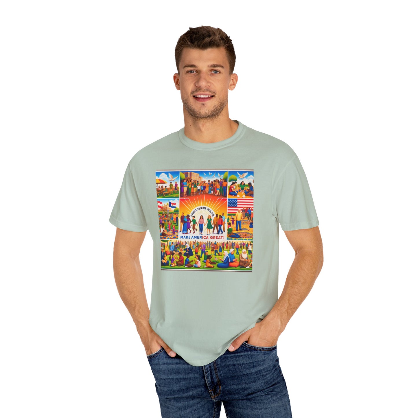 Diversity, Equality, and Inclusion Make America Great Unisex Garment-Dyed T-shirt