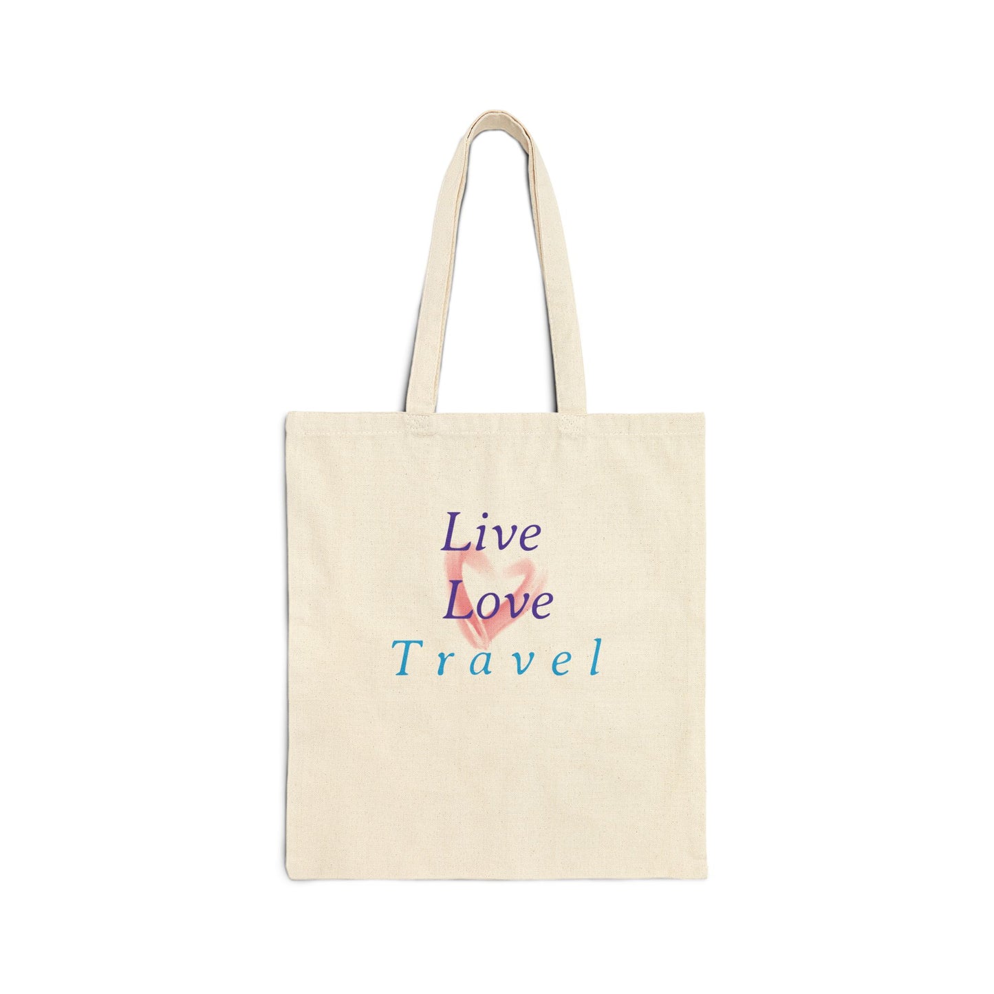 Live Love Travel Cotton Canvas Tote Bag - Eco-Friendly Shopping & Travel Bag