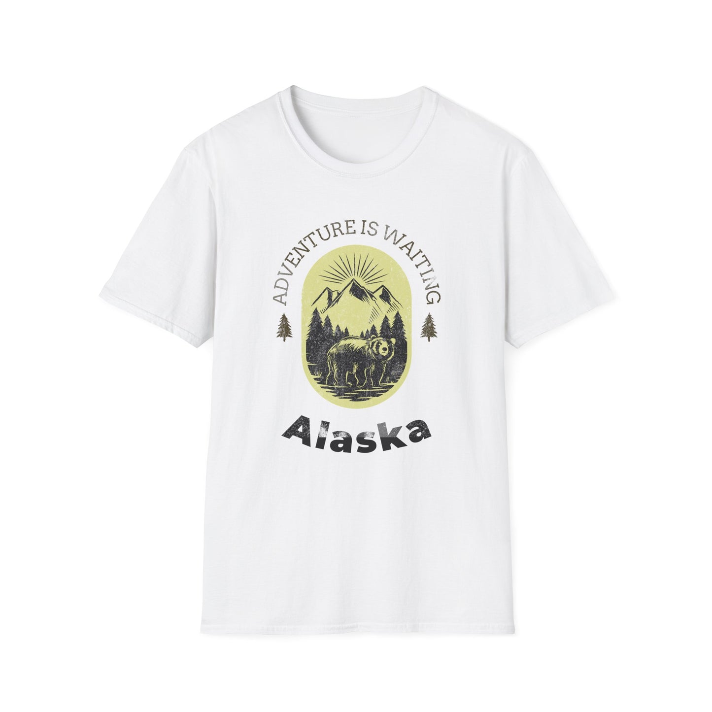 Adventure Awaits Alaska Unisex Softstyle T-Shirt - Nature Explorer Tee