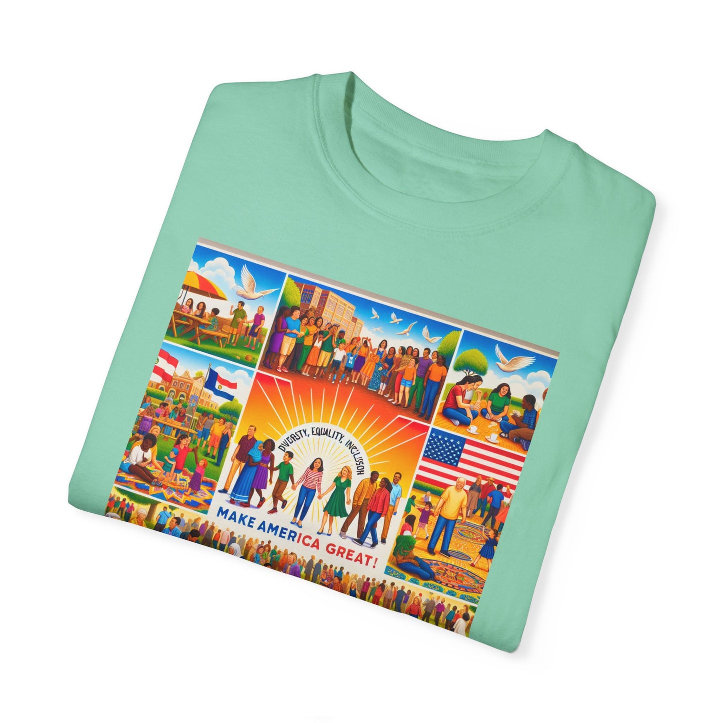 Diversity, Equality, and Inclusion Make America Great Unisex Garment-Dyed T-shirt