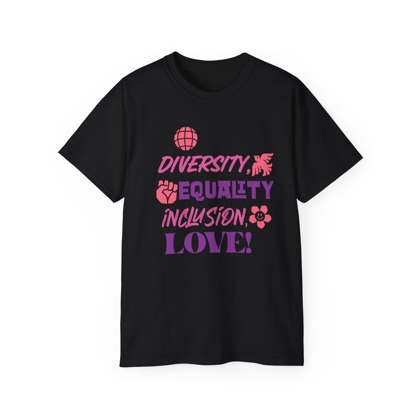 Diversity, Equality, Inclusion, Love Unisex Ultra Cotton Tee