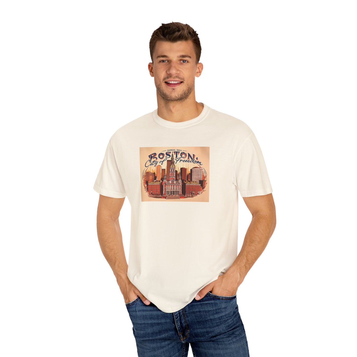 Boston City of Freedom Unisex T-Shirt - Vintage Style Graphic Tee