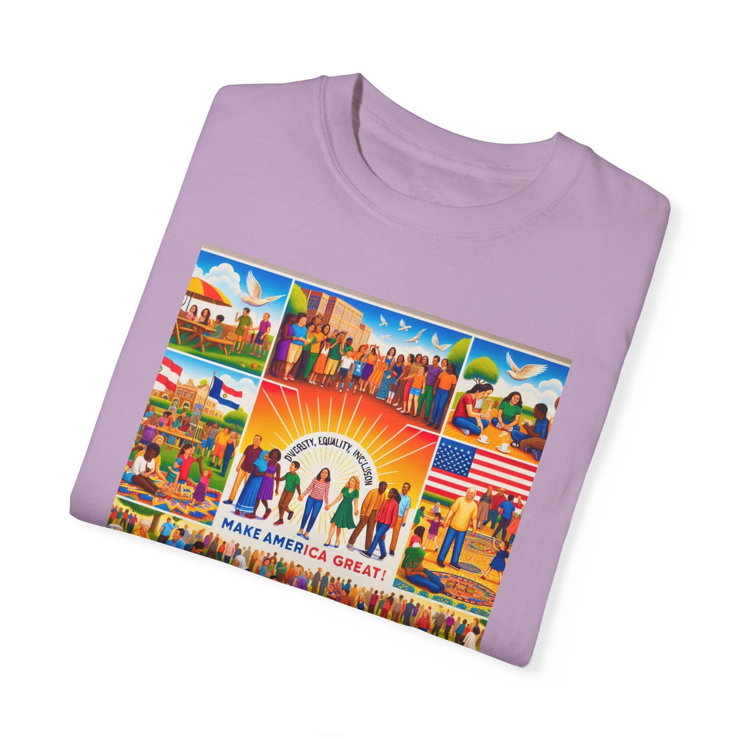 Diversity, Equality, and Inclusion Make America Great Unisex Garment-Dyed T-shirt