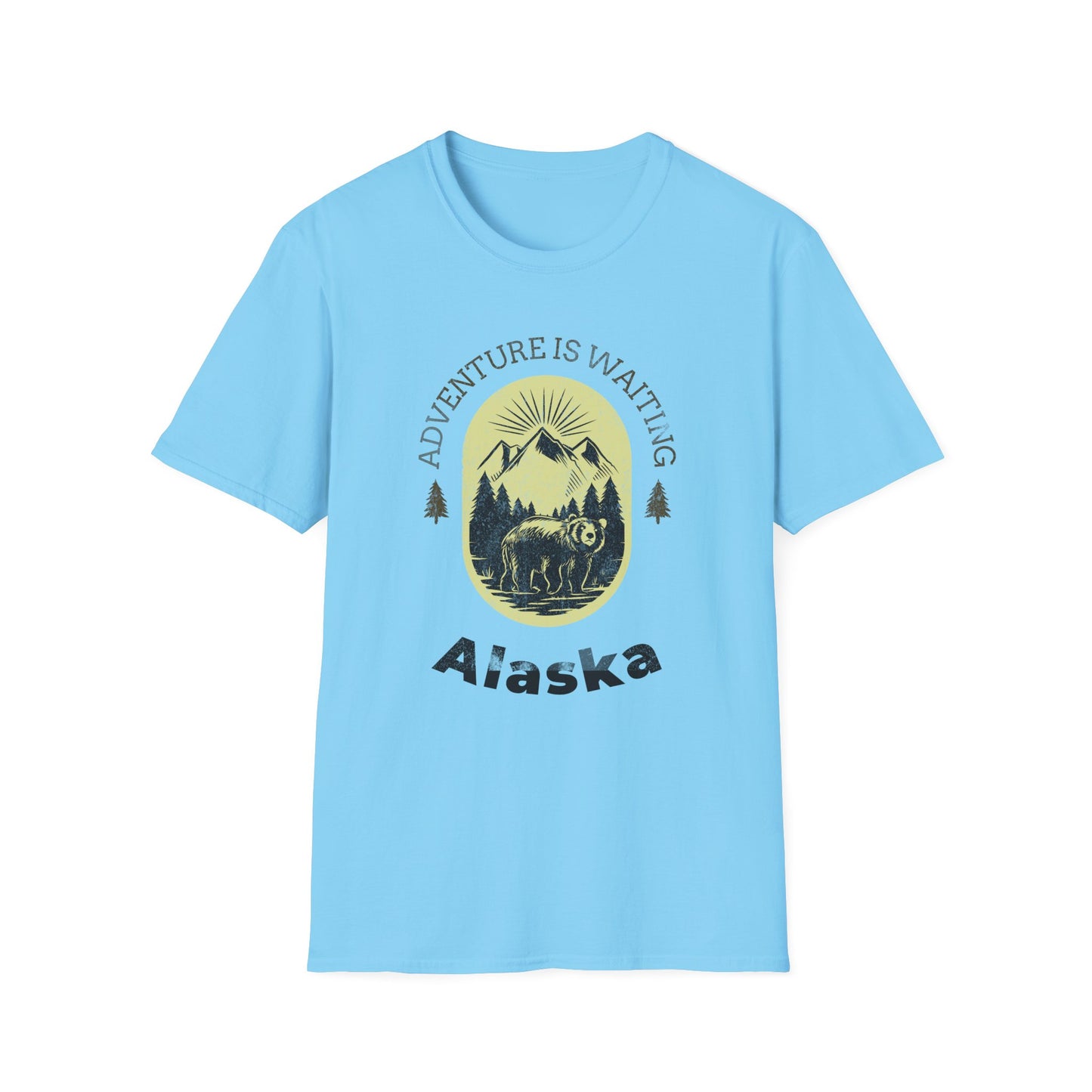 Adventure Awaits Alaska Unisex Softstyle T-Shirt - Nature Explorer Tee
