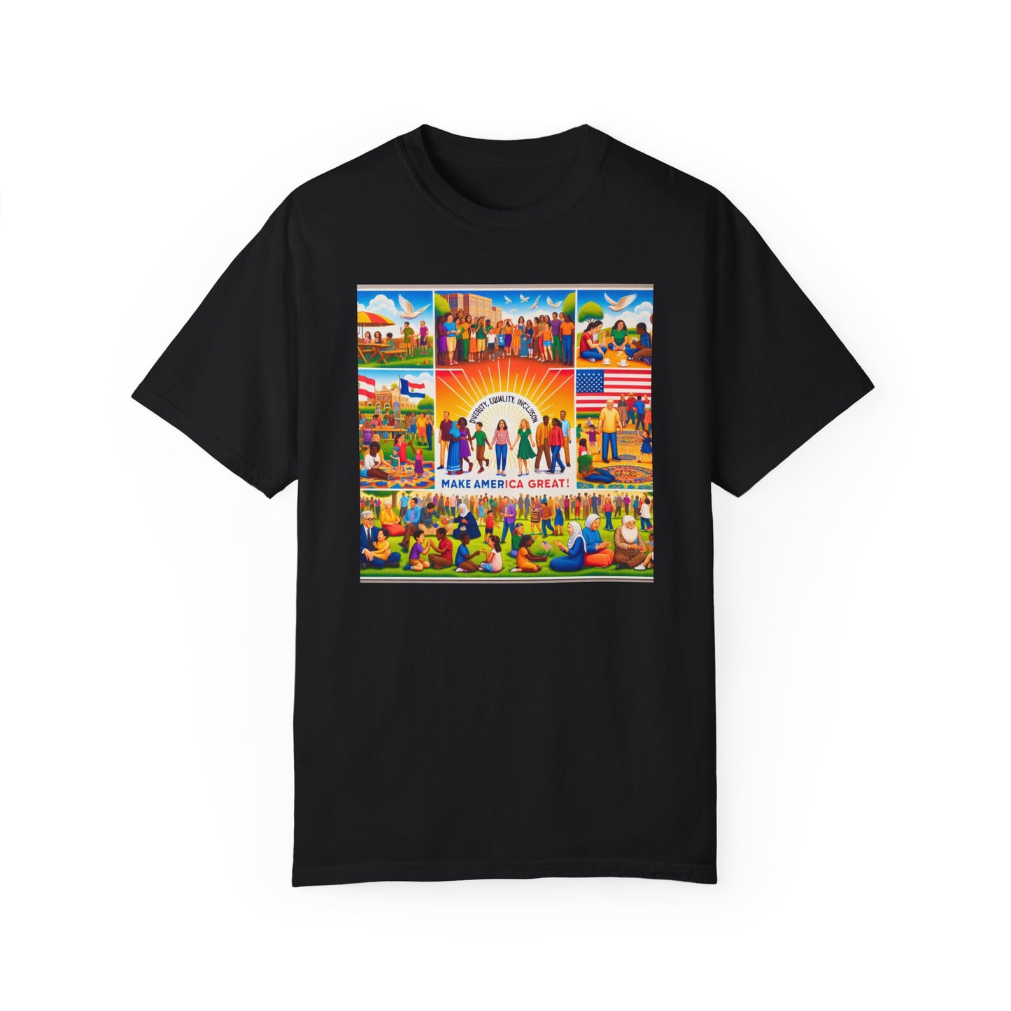 Diversity, Equality, and Inclusion Make America Great Unisex Garment-Dyed T-shirt