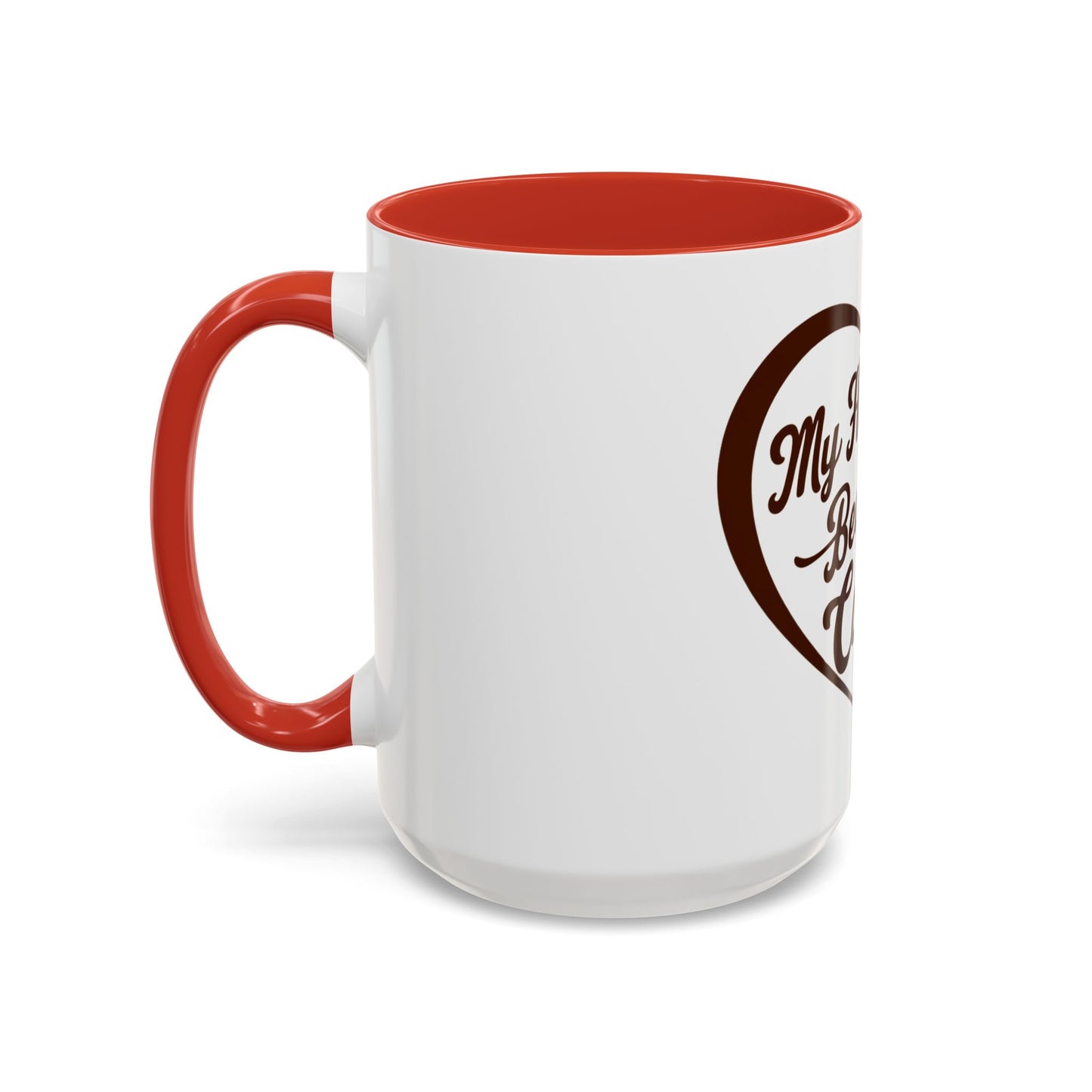 My Heart Beats For Coffee Accent Mug - 11oz & 15oz - Perfect for Coffee Lovers & Gift Giving