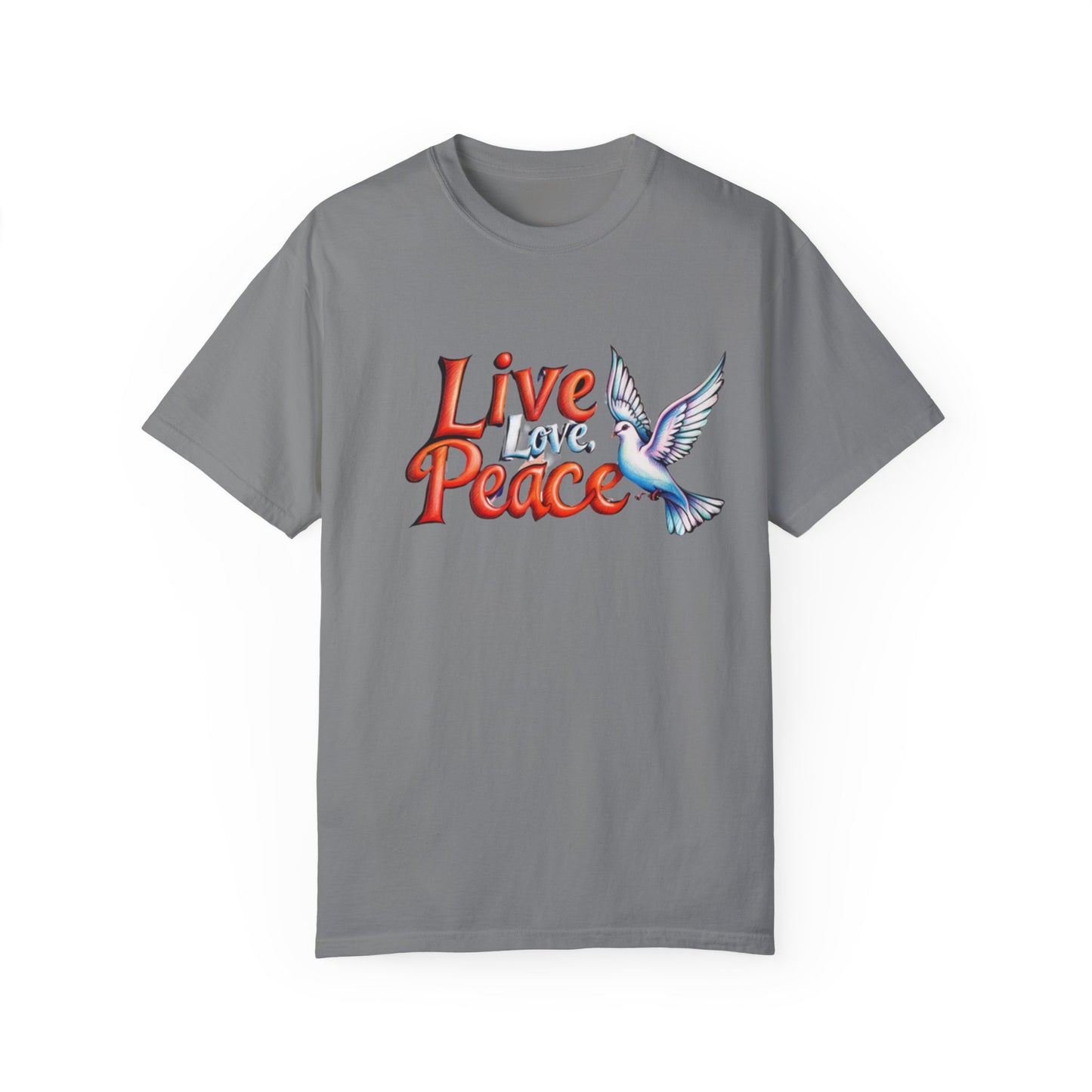 Live Love Peace Unisex Garment-Dyed T-shirt