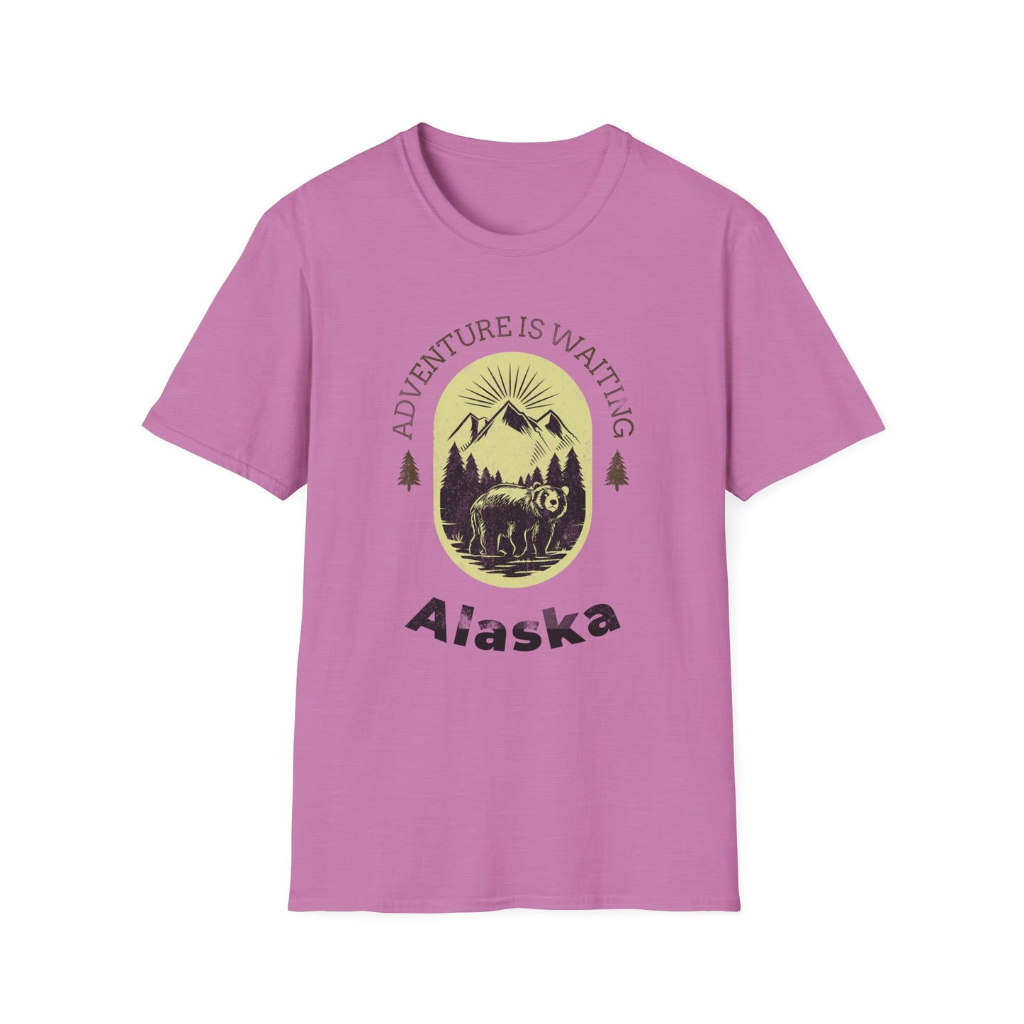 Adventure Awaits Alaska Unisex Softstyle T-Shirt - Nature Explorer Tee