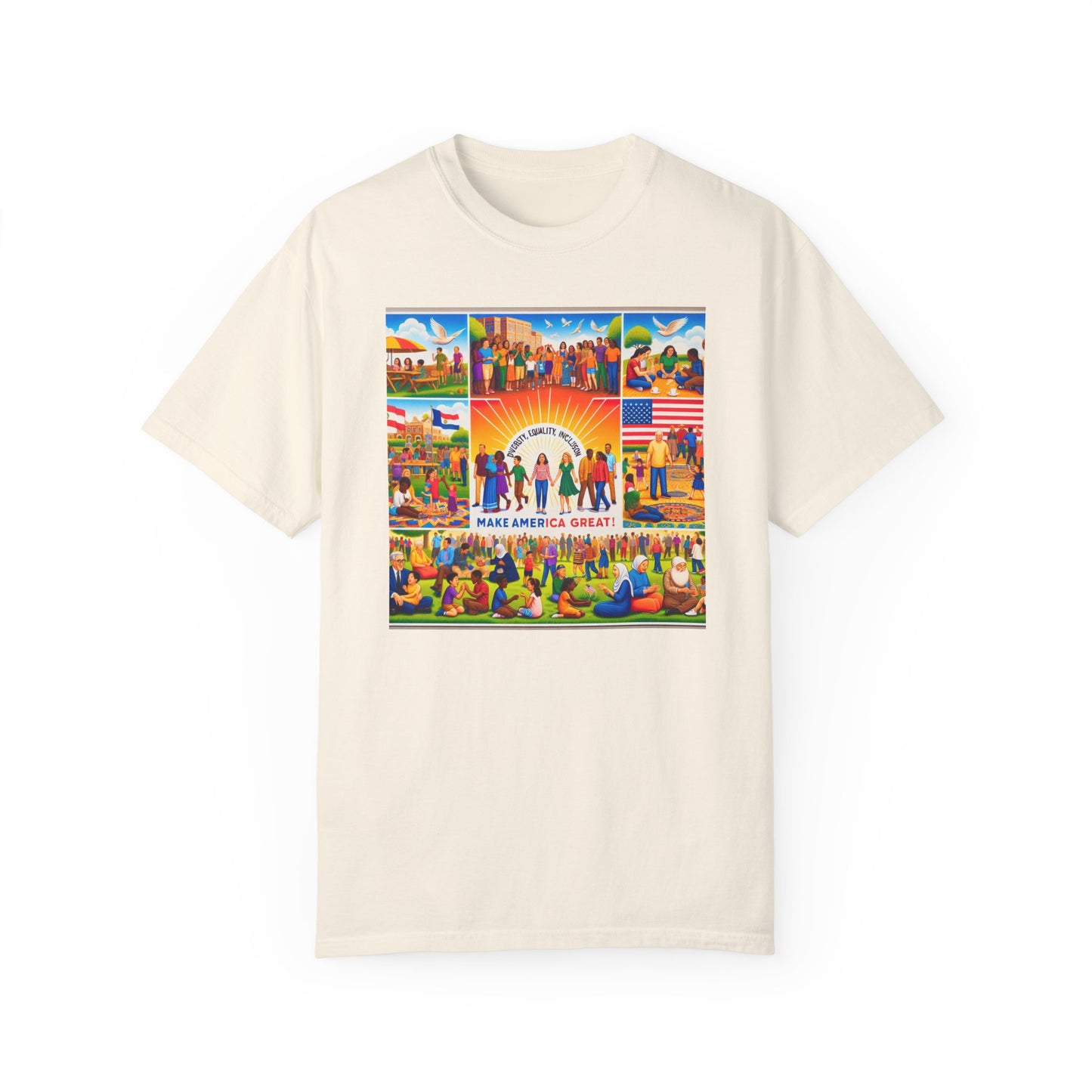 Diversity, Equality, and Inclusion Make America Great Unisex Garment-Dyed T-shirt