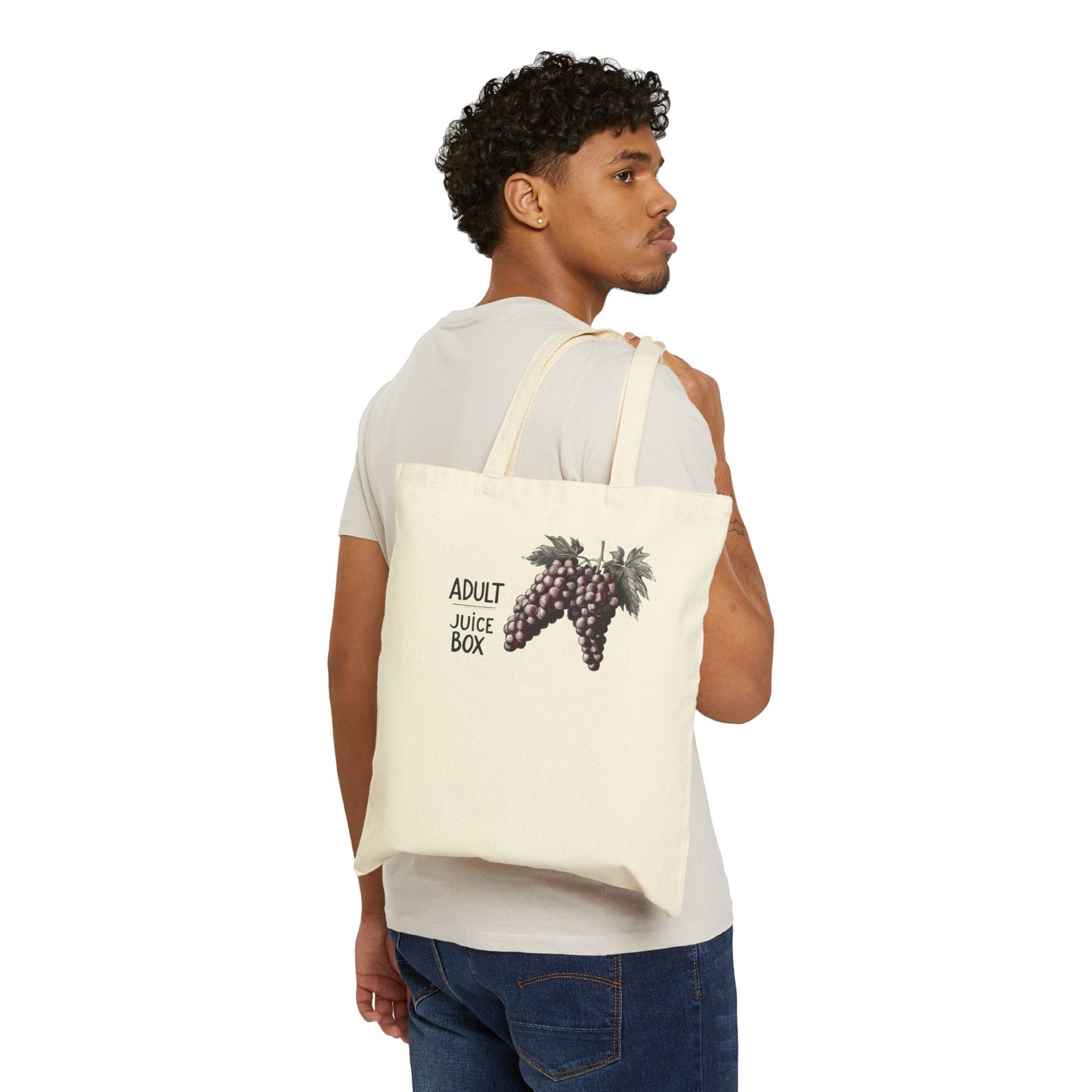 Adult Juice Box Cotton Canvas Tote Bag - Fun Gift for Wine Lovers