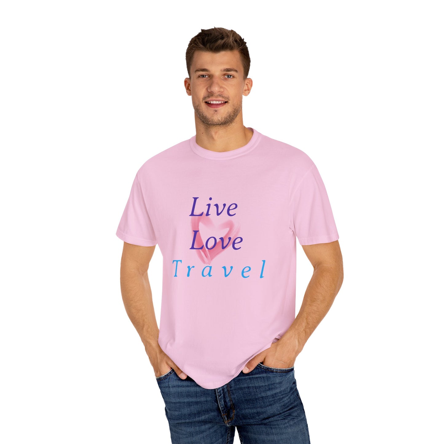 Live, Love, Travel Unisex Garment-Dyed T-shirt