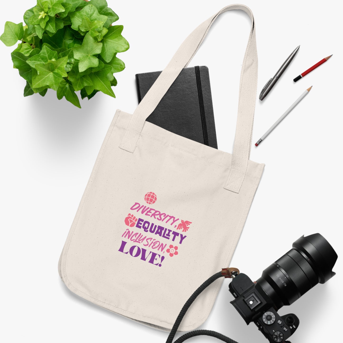 Diversity & Equality Organic Canvas Tote Bag
