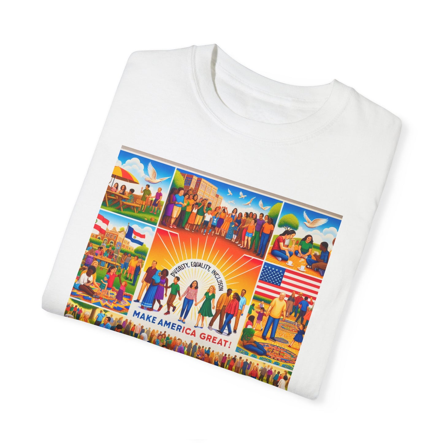 Diversity, Equality, and Inclusion Make America Great Unisex Garment-Dyed T-shirt