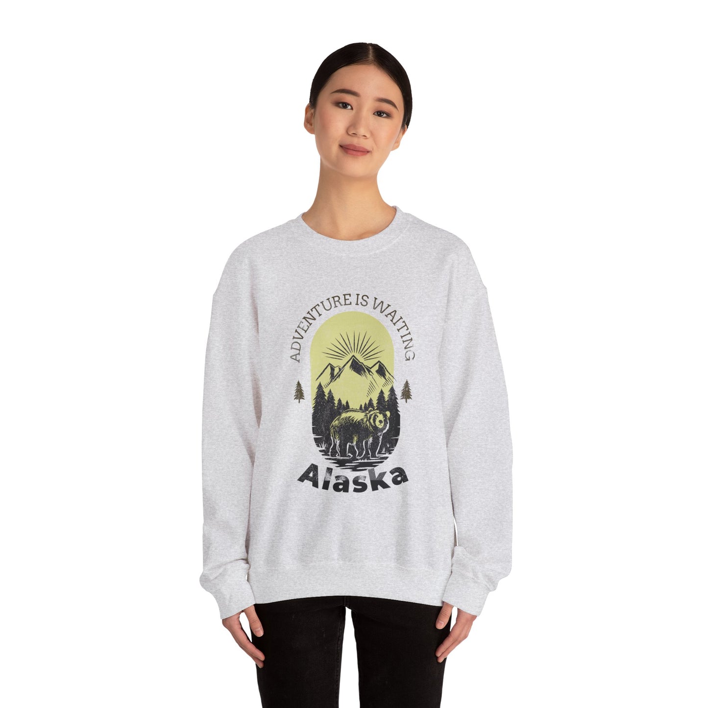 Adventure Awaits Alaska Sweatshirt - Unisex Heavy Blend™ Crewneck