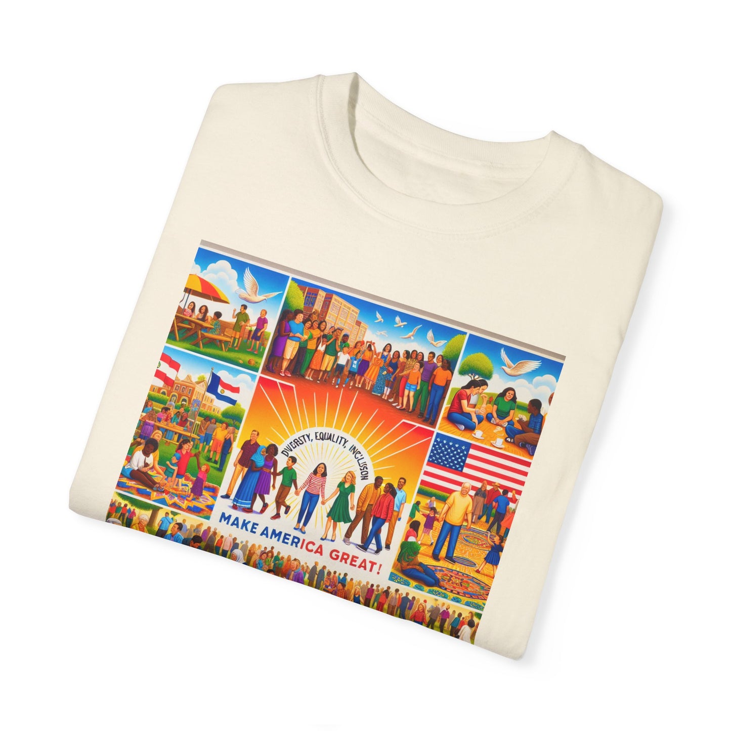 Diversity, Equality, and Inclusion Make America Great Unisex Garment-Dyed T-shirt