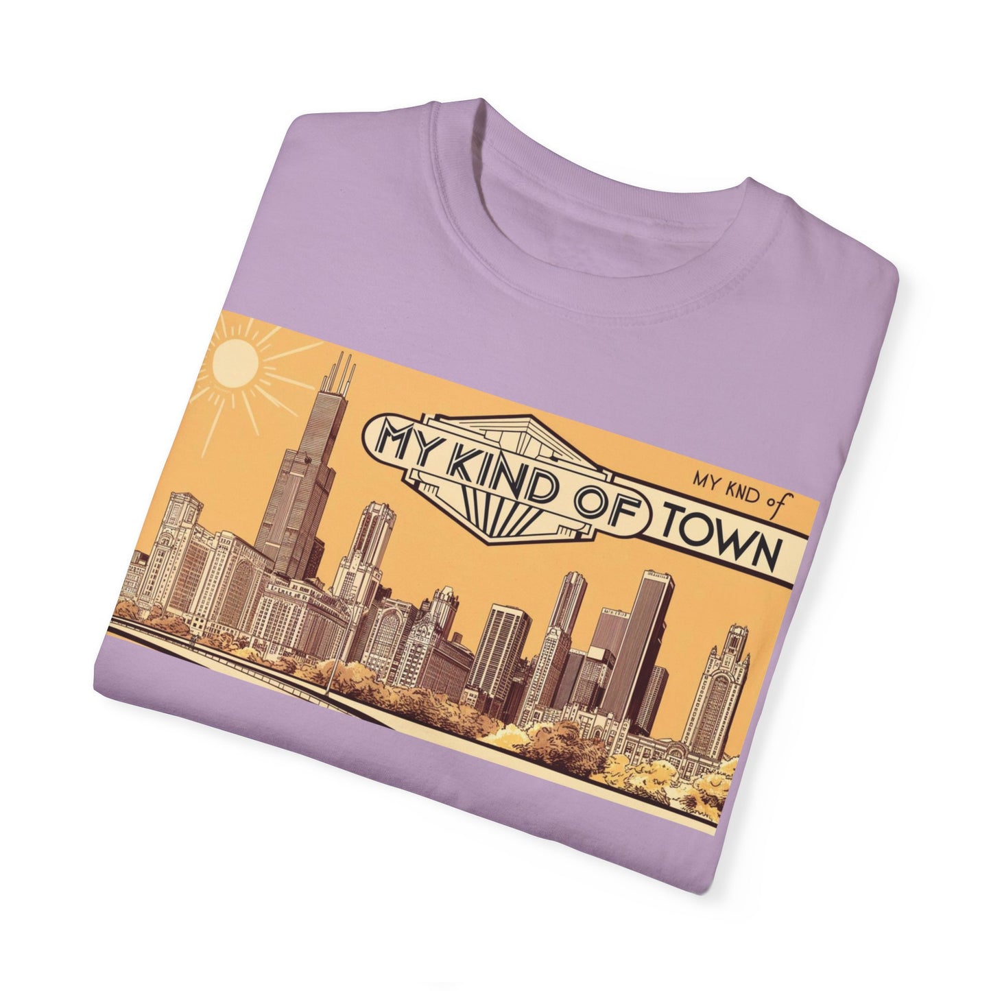 My Kind of Town Unisex Garment-Dyed T-Shirt - Vintage City Skyline Design