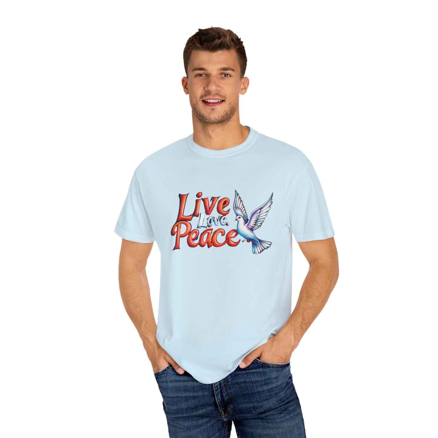 Live Love Peace Unisex Garment-Dyed T-shirt