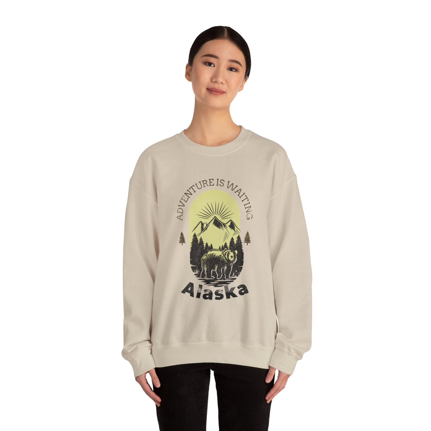 Adventure Awaits Alaska Sweatshirt - Unisex Heavy Blend™ Crewneck