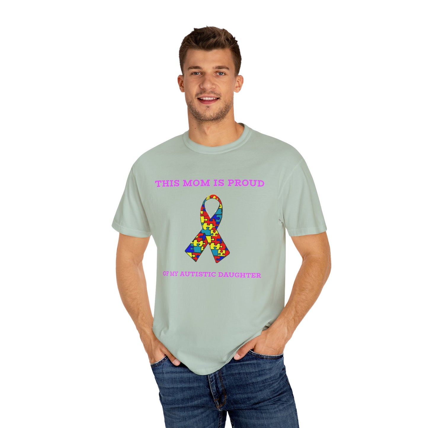 This Mom is Proud of my Autistic Daughter - Autism Awareness Ribbon Design