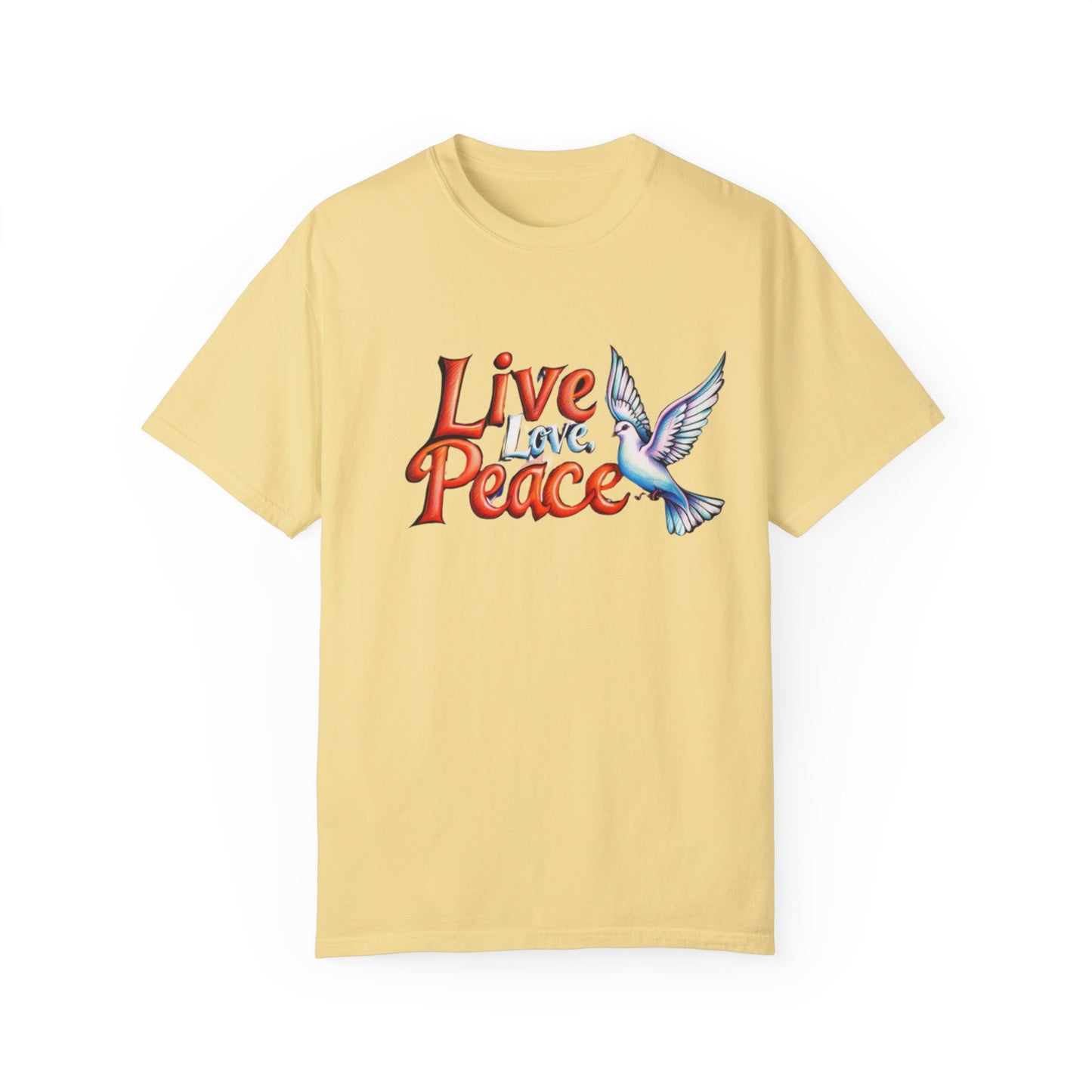 Live Love Peace Unisex Garment-Dyed T-shirt
