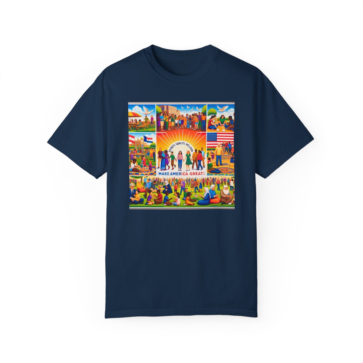 Diversity, Equality, and Inclusion Make America Great Unisex Garment-Dyed T-shirt