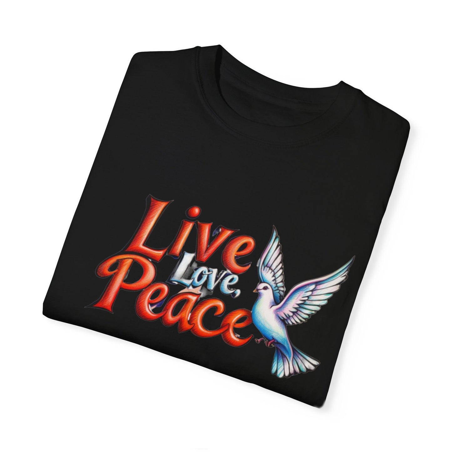 Live Love Peace Unisex Garment-Dyed T-shirt