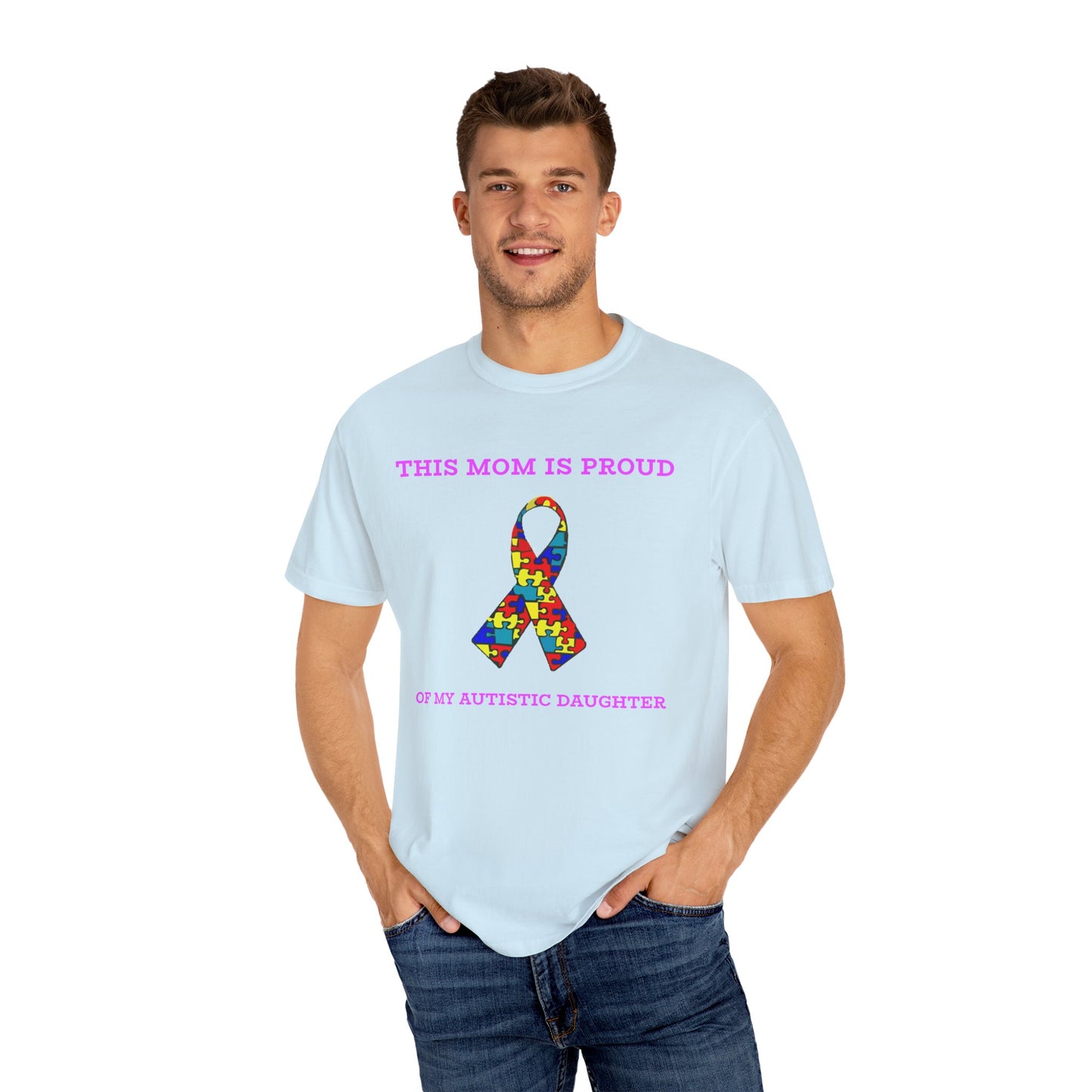 This Mom is Proud of my Autistic Daughter - Autism Awareness Ribbon Design
