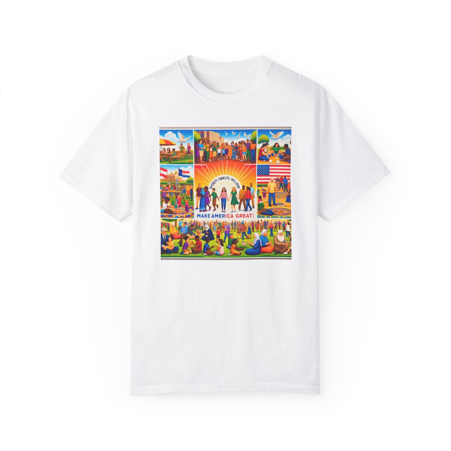 Diversity, Equality, and Inclusion Make America Great Unisex Garment-Dyed T-shirt