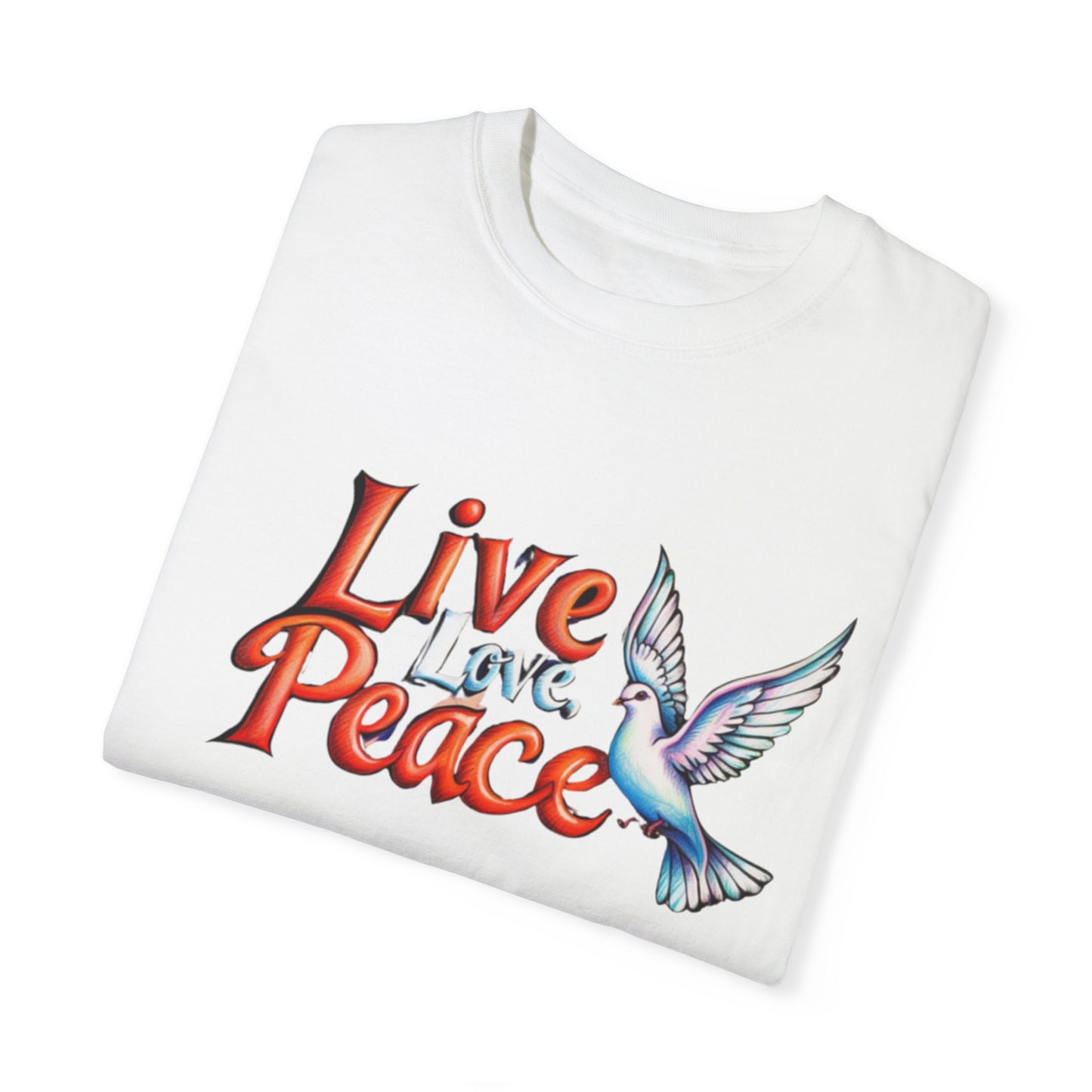 Live Love Peace Unisex Garment-Dyed T-shirt