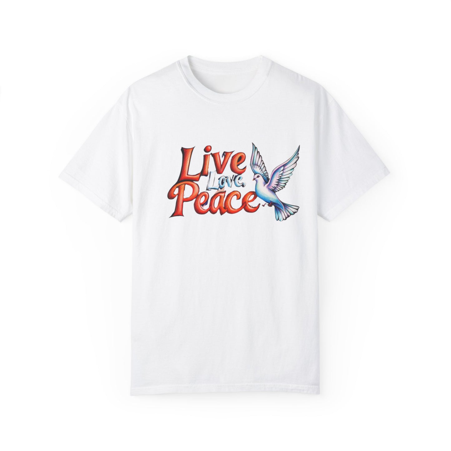 Live Love Peace Unisex Garment-Dyed T-shirt