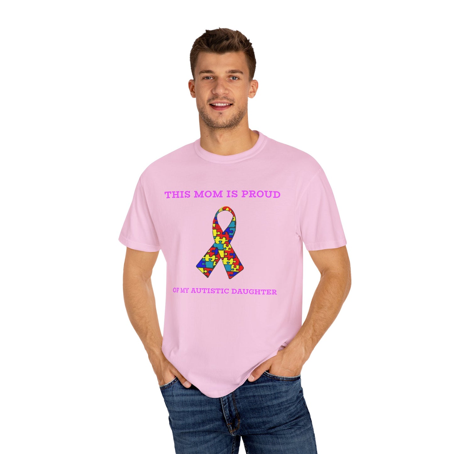 This Mom is Proud of my Autistic Daughter - Autism Awareness Ribbon Design