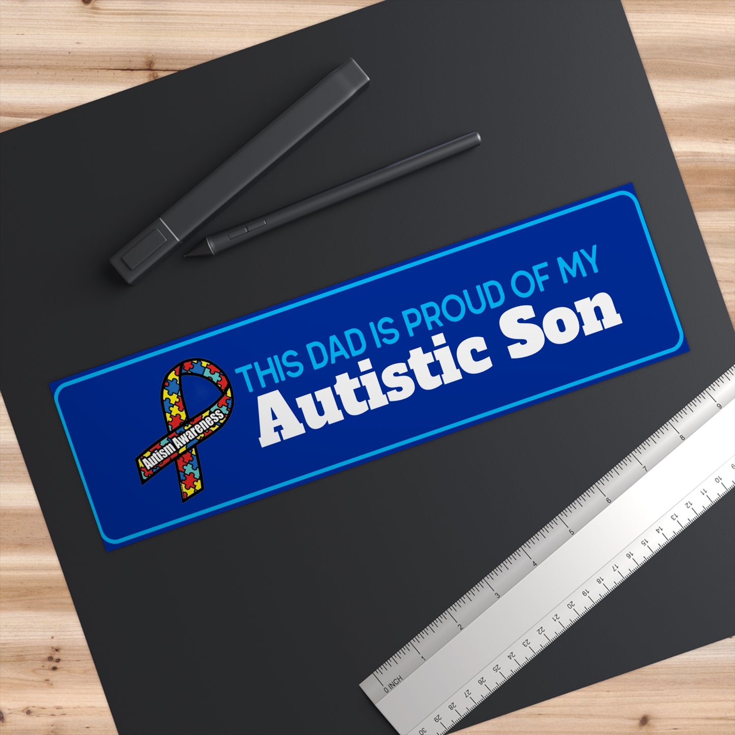 This Dad is Proud of my Autistic Son, Autism Awareness Bumper Sticker - This Dad Is Proud of My Autistic Son