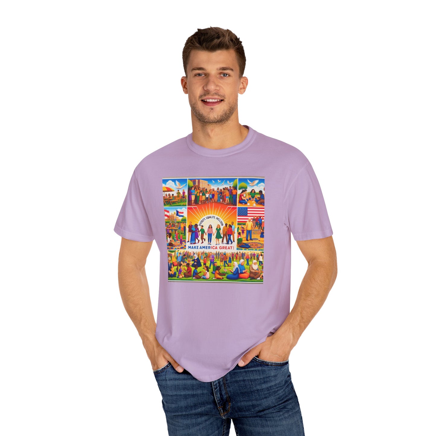 Diversity, Equality, and Inclusion Make America Great Unisex Garment-Dyed T-shirt