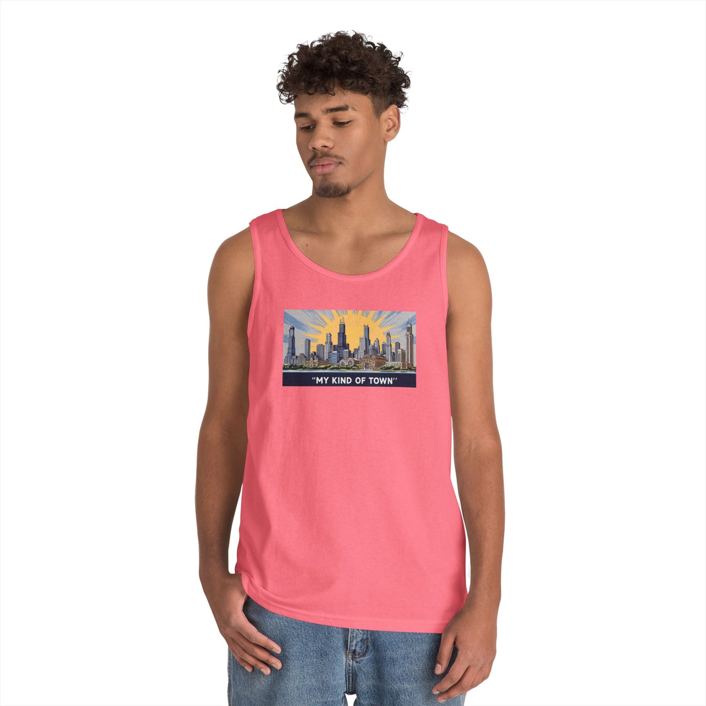 My Kind of Town Unisex Heavy Cotton Tank Top - Urban Style Summer Wear