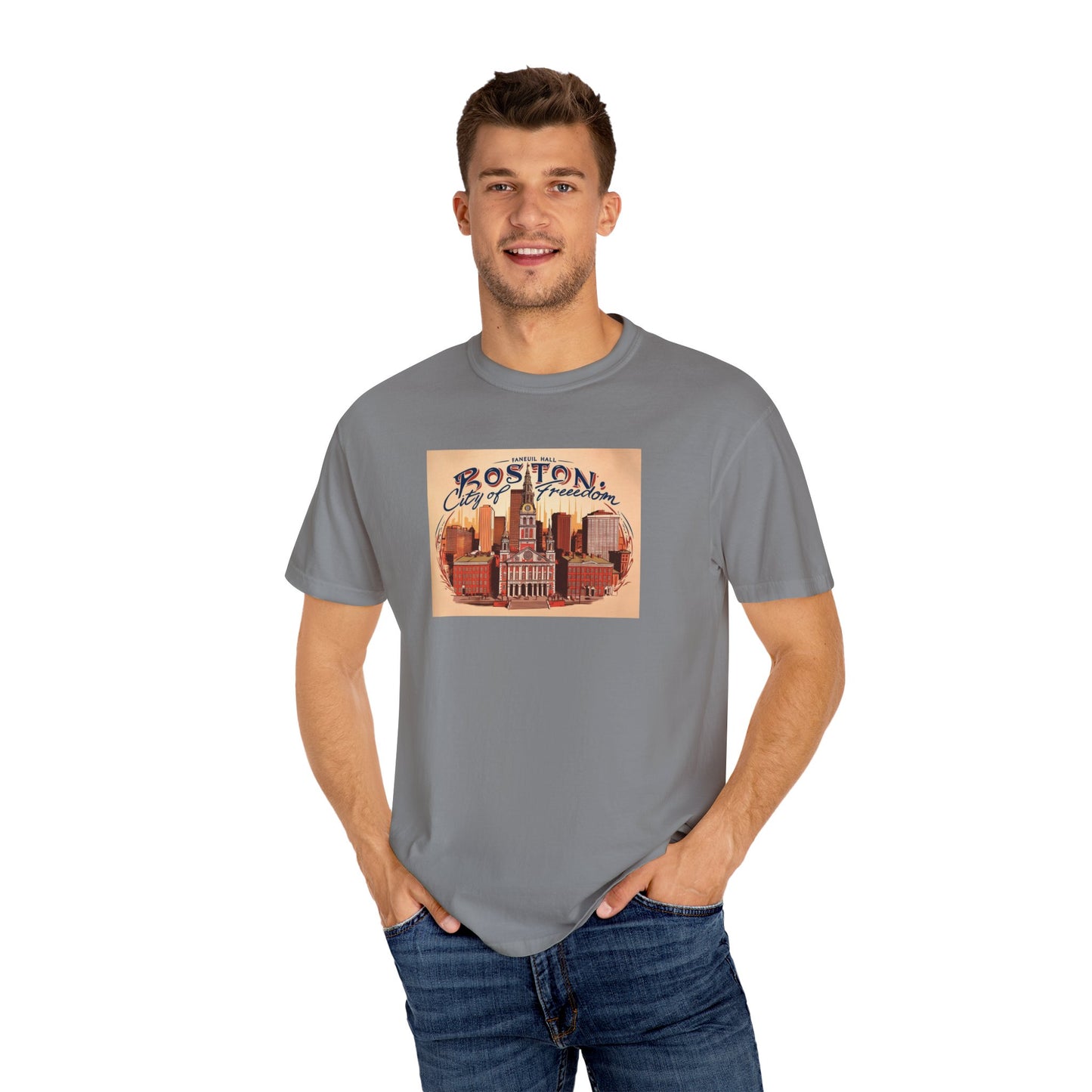 Boston City of Freedom Unisex T-Shirt - Vintage Style Graphic Tee