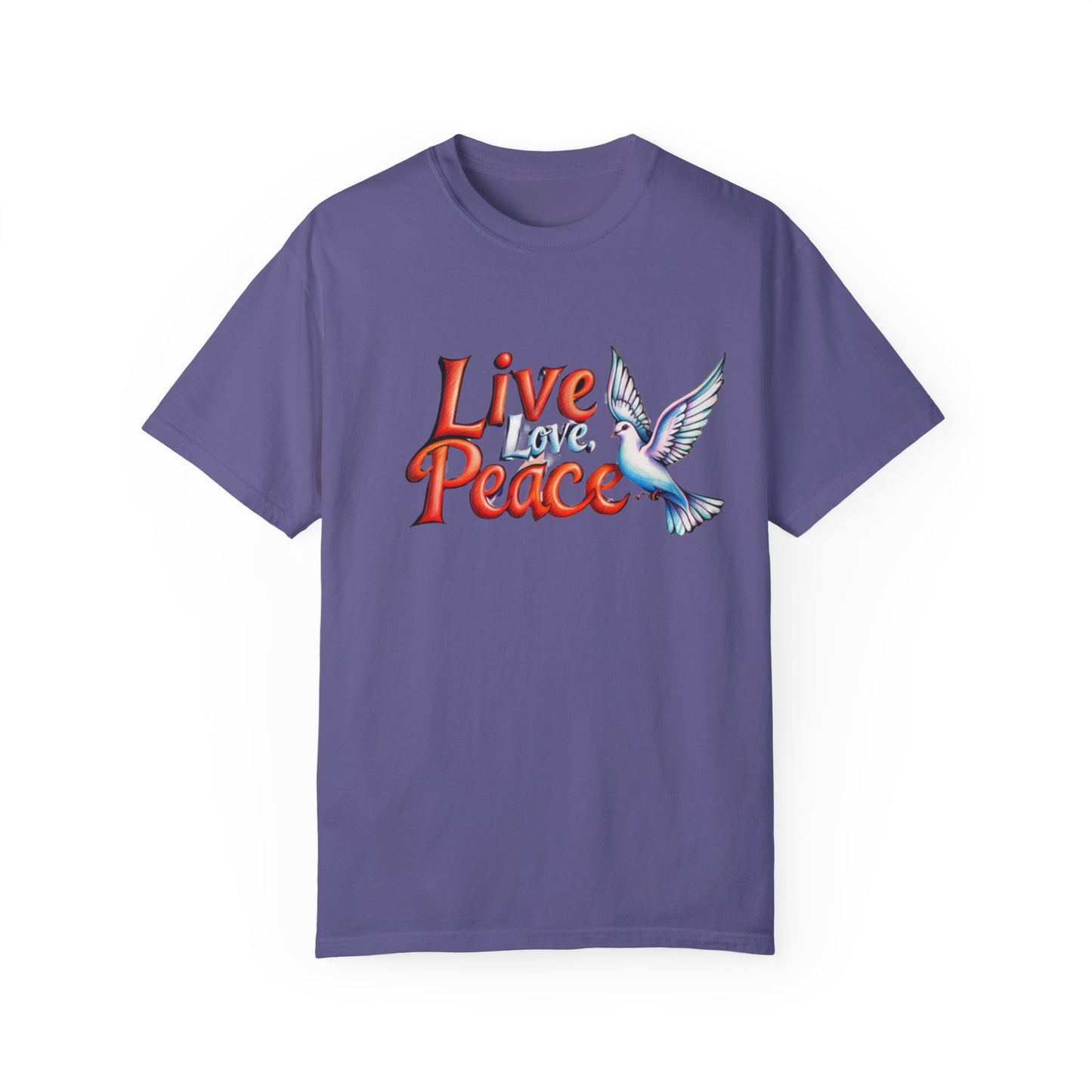 Live Love Peace Unisex Garment-Dyed T-shirt