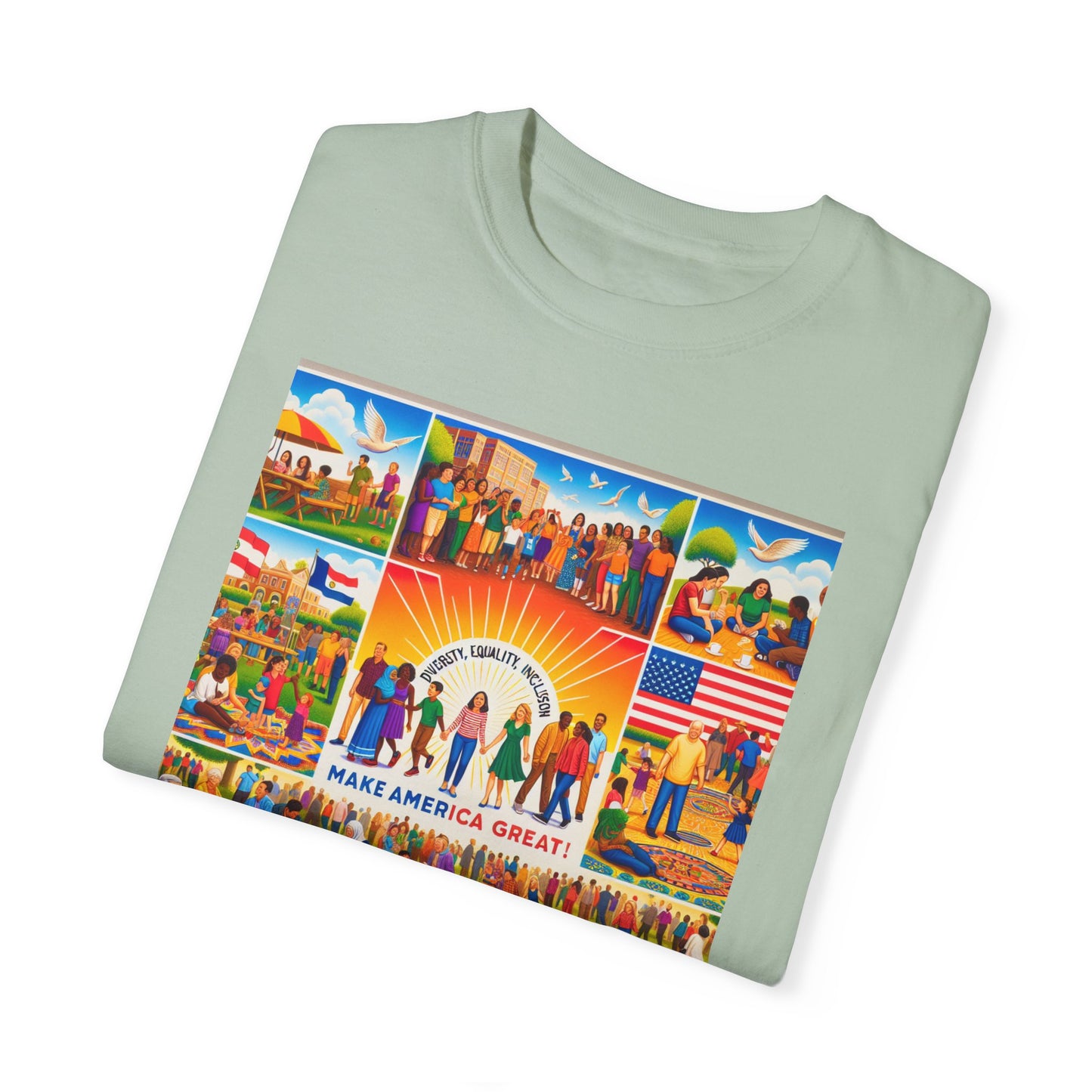 Diversity, Equality, and Inclusion Make America Great Unisex Garment-Dyed T-shirt