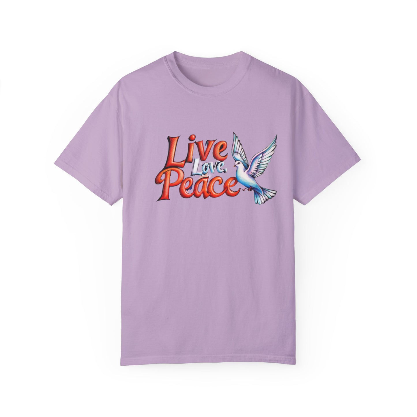 Live Love Peace Unisex Garment-Dyed T-shirt