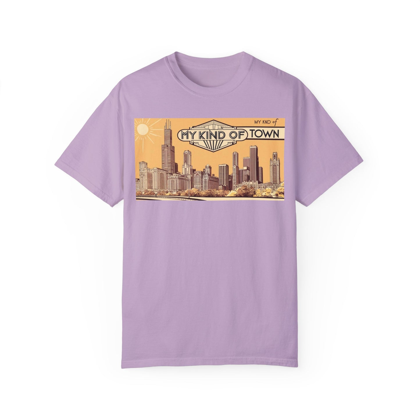 My Kind of Town Unisex Garment-Dyed T-Shirt - Vintage City Skyline Design