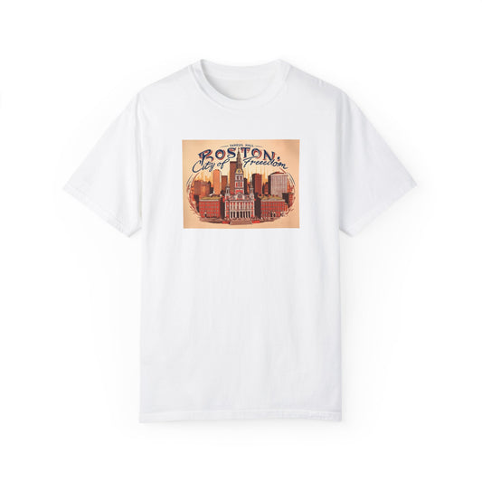 Boston City of Freedom Unisex T-Shirt - Vintage Style Graphic Tee